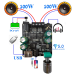 Placa Amplificadora de Potencia de Audio Digital, 2X100W, Bluetooth 5.0, XY-C100L - Image 4