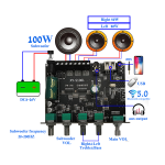 Placa Amplificadora de Potencia de Audio Digital, Ecualizador de Audio Estéreo, 2X50W + 100W, Clase D, Bluetooth 5.0, XY-S100L - Image 4