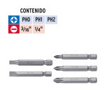 Juego de Puntas para Desarmador Philips y Planas, Truper - Image 2