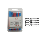 Termoencogible con 14 Piezas, Color Rojo y Azul, de Distintas Medidas