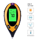 Medidor de PH del Suelo, Temperatura, Humedad y Luz Solar, 4 en 1