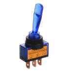 Interruptor de Palanca con Led 12VDC, Color Azul