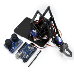 Kit Brazo Robótico de Acrílico Color Negro, 4 DOF + placa compatible con Arduino UNO SMD genérico + Shield Joystick, para Armar