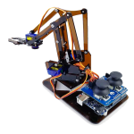 Kit Brazo Robótico de Acrílico Color Negro, 4 DOF + placa compatible con Arduino UNO SMD genérico + Shield Joystick, para Armar - Image 2