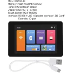 Placa de Desarrollo Bluetooth + WifiESP32 WT32-SC01 Plus con Pantalla LCD Táctil 3.5”, 320X480 - Image 3