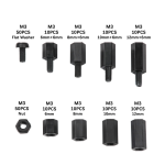 Set de 180 Separadores Hexagonales de Plástico Negro M3, para PC - Image 2