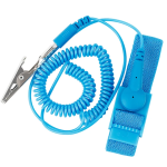 Pulsera Antiestática Ajustable con Cable de Conexión a Tierra, Color Celeste
