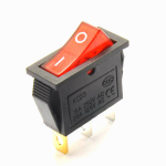 Switch Balancín Rectangular Color Rojo, 3 pines, 2 posiciones, 125VAC 20A – 250VAC 16A
