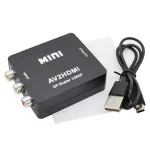 Adaptador Convertidor RCA a HDMI con Audio y Video, 1080P, Color Negro