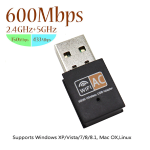 Adaptador USB WiFi 600Mbps de 2.4GHz + 5GHz