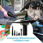 Sopladora de Aire Inalámbrico de 3 Velocidades para Limpieza de PC + Accesorios, 68W, 5VDC 2A - Image 6