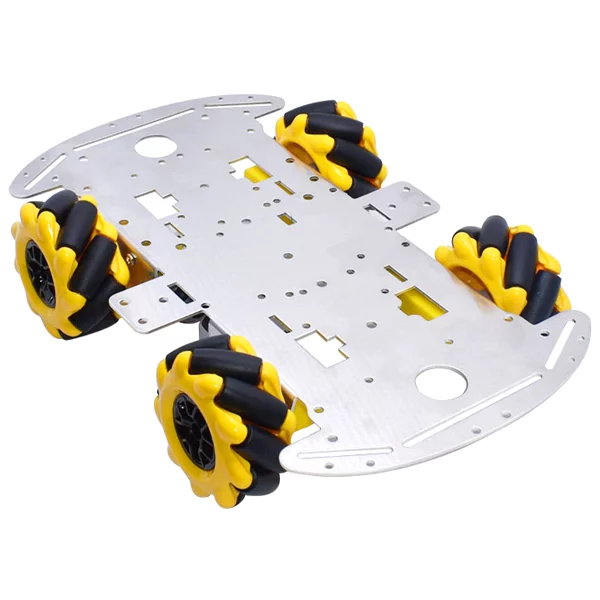 CHASIS-4WD+SENS ALMA Kit Chasis de Carro 4WD de Aluminio con Omnidireccionales de 48 MM de una Sola Base - Image 1