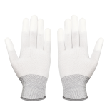 Par de Guantes Antiestáticos de Poliéster Talla S, Color Blanco/Gris