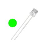 Led Verde Flat Ultrabrillante 5mm, 3.2-3.4V 20mA