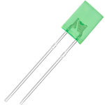 Led Rectangular Normal Difuso Verde 2x5x7mm, 2-2.2V 20mA