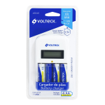 Cargador de Pilas AA y AAA, Incluye 4 Pilas AA, Volteck