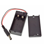 Caja de Soporte para Batería 9V con Plug de Poder y Switch