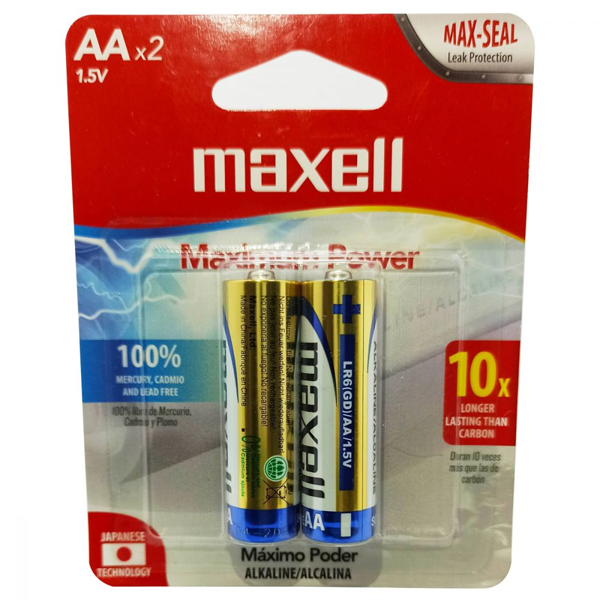 Par de Baterías Alcalinas 1.5V AA LR6 en Blíster, Maxell – ELECTRÓNICA  GUATEMALA OXDEA