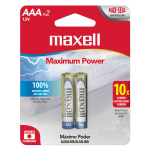 Par de Baterías Alcalinas 1.5V AAA LR03 en Blíster, Maxell