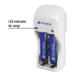 Cargador de Pilas AA, AAA y 9V, Incluye 2 Pilas AAA, Volteck - Image 2