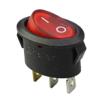 Switch Rocker On-Off Ovalado Rojo/Negro, 250VAC 10A