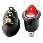 Switch Rocker On-Off Ovalado Rojo/Negro, 250VAC 10A - Image 2