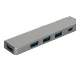 Hub 4 Puertos USB + 1 Puerto USB Tipo C, Plateado - Image 2