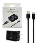 Cubo de Carga + Cable Micro USB V8, 5VDC 2.4A, 12W, Color Negro, GAR124