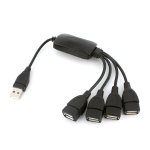 Hub USB 2.0 de 4 Puertos, Tipo Pulpo, XT-C320