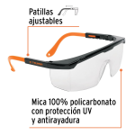 Lentes de Seguridad con Varillas Ajustables Transparentes, Truper - Image 2
