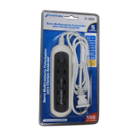 Regleta de 5 Contactos Color Beige/Negro, Mitzu 11-2523
