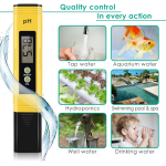 Medidor Digital de PH de Agua con Rango de Medición de 0.00-14.00 + 2 Sobres de Solución para Calibración, Color Amarillo - Image 6