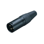 Plug XLR Macho de 3 Pines, Color Negro