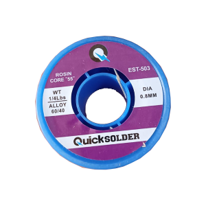 Rollo de Estaño QuickSolder 60/40 0.8 mm, 100 gramos, 26.3 metros, 1/4 de Libra