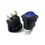 Switch Rocker On-Off Redondo Azul/Negro, 125VAC 10A – 250VAC 6A - Image 2