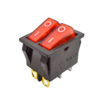 Switch Balancín Rectangular Doble con Luz, ON-OFF, 125VAC 20A – 250VAC 16A