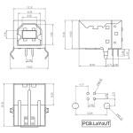 Conector Horizontal USB Tipo B Hembra para Soldar - Image 4