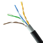 Cable de Red por Metro para Exteriores con Doble Forro, CAT5E de 8 Hilos, Color Negro