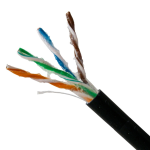 Cable de Red por Metro para Exteriores con Gel, CAT5E de 8 Hilos, Color Negro, SPRYWIRE