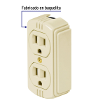 Contacto de Sobreponer Dúplex, 2 polos + Tierra a Granel, Volteck - Image 2