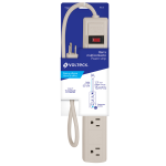 Regleta de 6 Contactos Color Beige, Volteck