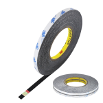 Cinta Adhesiva Doble Cara Color Negro para Reparación de Pantalla de Celulares 1mm, 50 mts