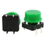 Switch Pulsador 12x12x7.3mm de 4 Pines, Color Verde