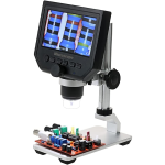 Microscopio Digital con Pantalla LCD HD de 4.3” con Soporte Ajustable y Grabación de Video, Color Negro, G-600