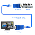 Par de Extensores Compatibles con HDMI 1080P, Hasta 30 Metros para Cable Ethernet CAT5e y CAT6, Color Azul - Image 4