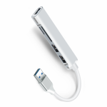Hub USB 3.0 de 3 Puertos USB, Puerto SD y TF, Plateado