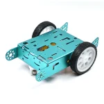Kit Chasis de Carro de Aluminio Color Celeste con Llantas Blanco/Negro, 2WD