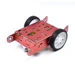 Kit Chasis de Carro de Aluminio Color Rojo con Llantas Blanco/Negro, 2WD