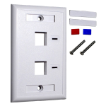 Placa de Montaje de 2 Puertos, Color Blanca, SPRYWIRE SW-FP02A