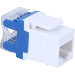 Dado de Red RJ45 CAT5E de 180°, Color Blanco/Azul, SPRYWIRE SW-KJC5WTA